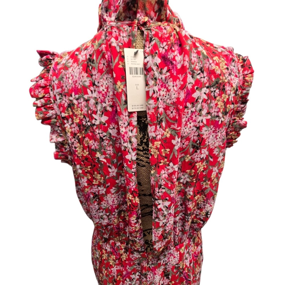 NWT Ali & Jay Anthropologie It's You Girl Wide Leg Jumpsuit Red Floral Size L - Picture 7 of 14